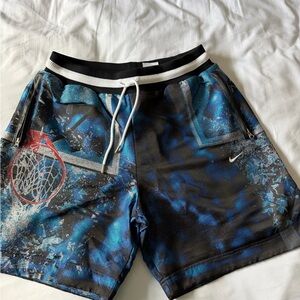 Nike Men’s Blue & Black Basketball Graphic Athletic Shorts